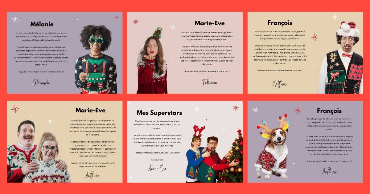 Cartes de souhaits à télécharger gratuitement, personnalisables et avec de l’humour pour souhaiter de joyeuses fêtes de fin d’année, de Noël ou de nouvelle année